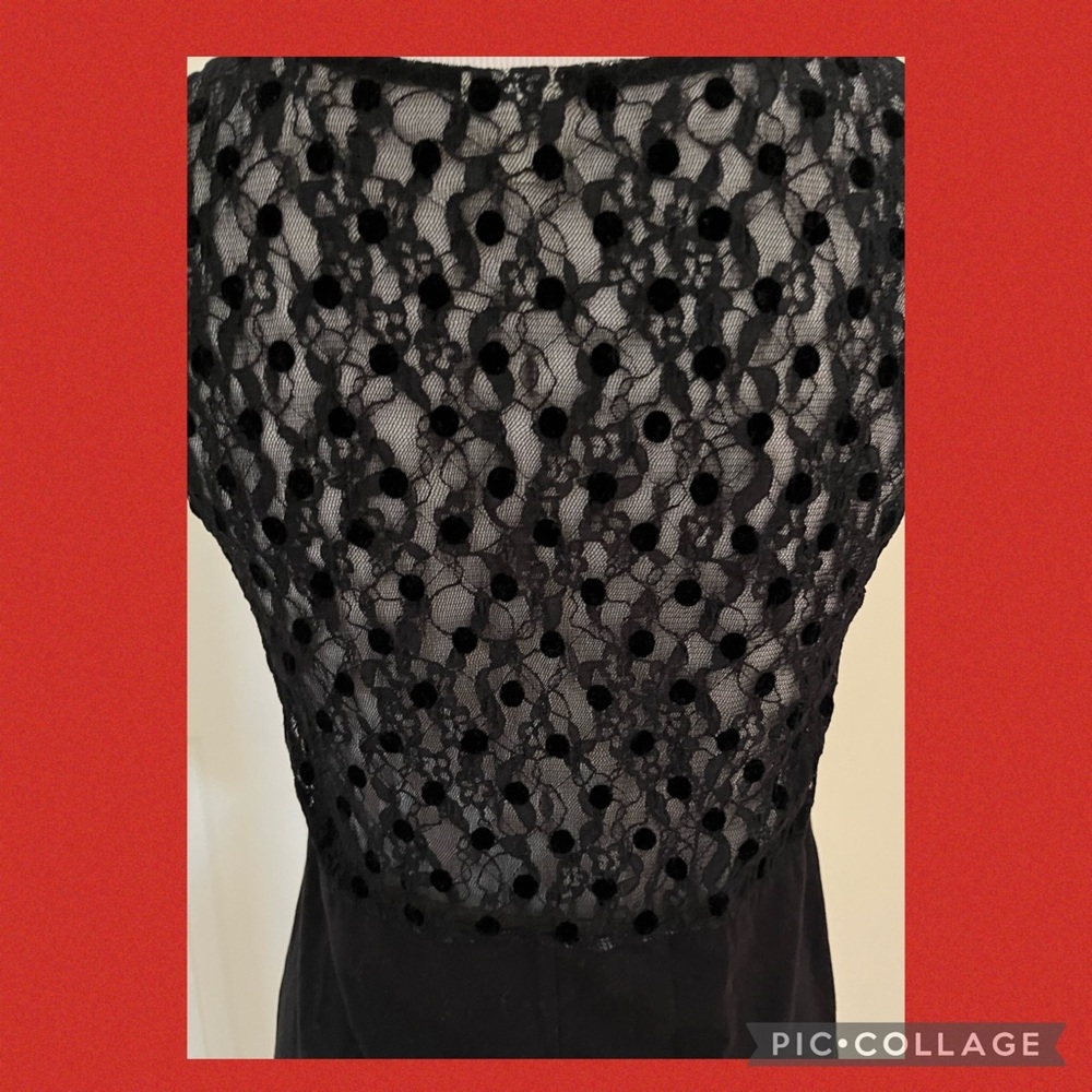 FREE PEOPLE BLACK LACE ABD LYCRA BODYCON DRESS   LARGE - Picture 3 of 11